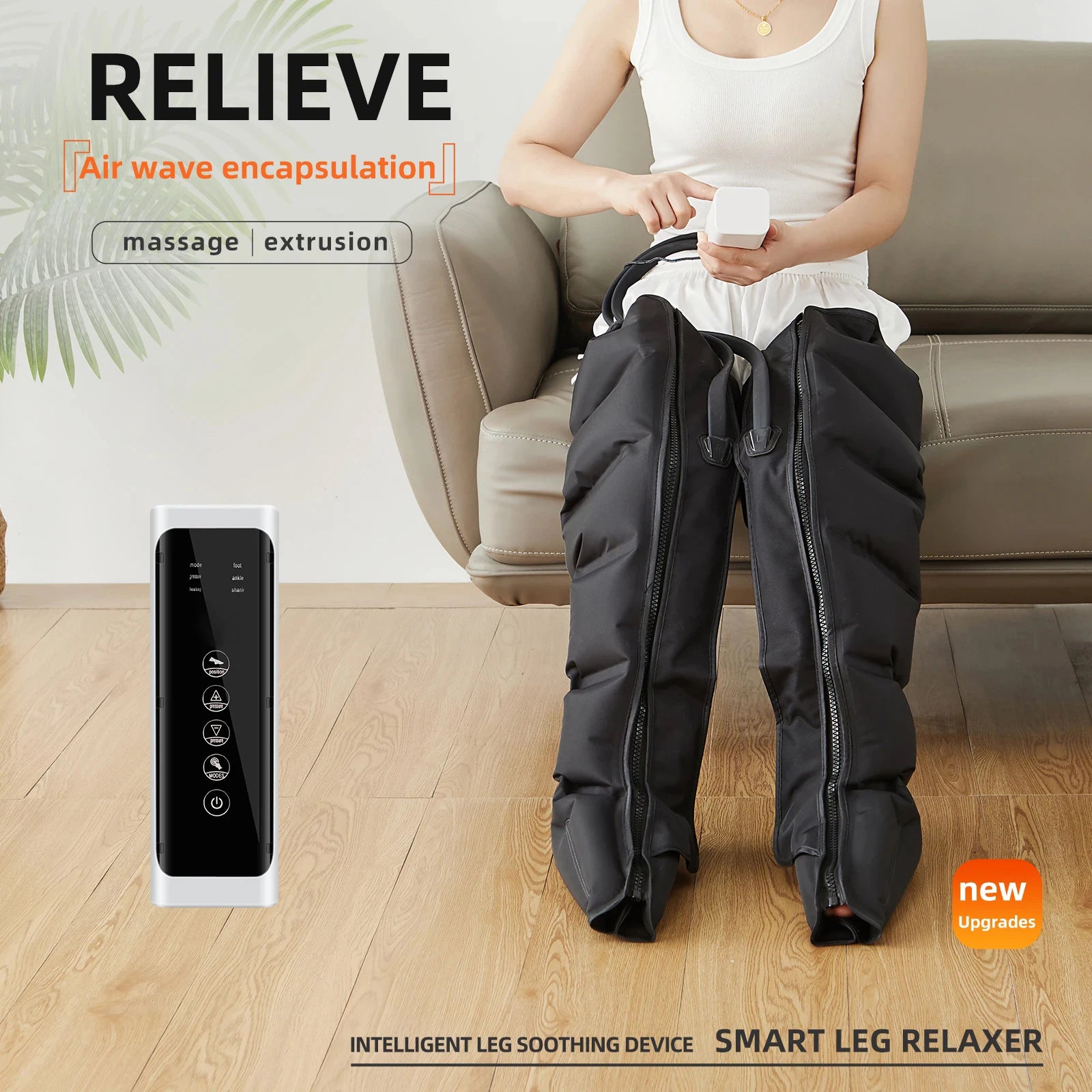 Air Pressure Leg & Foot Massager Boots with Remote