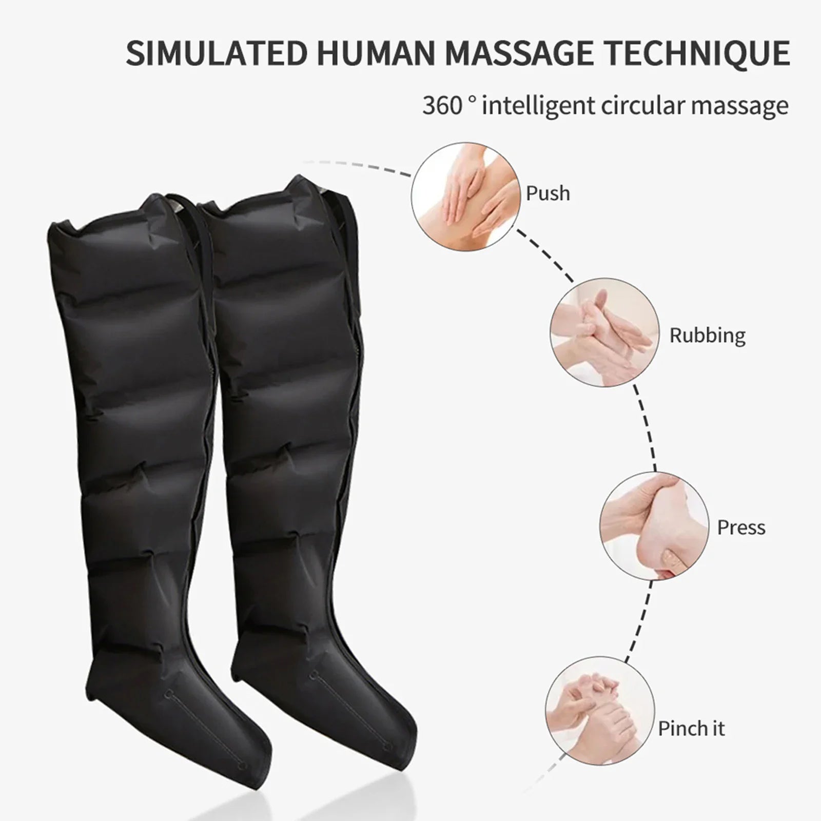 Air Pressure Leg & Foot Massager Boots with Remote