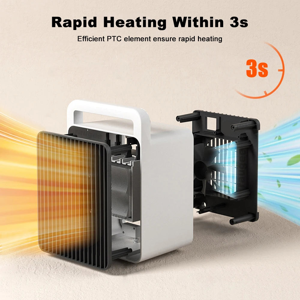 Portable Electric Heater 900W – Mini Desktop Space Warmer