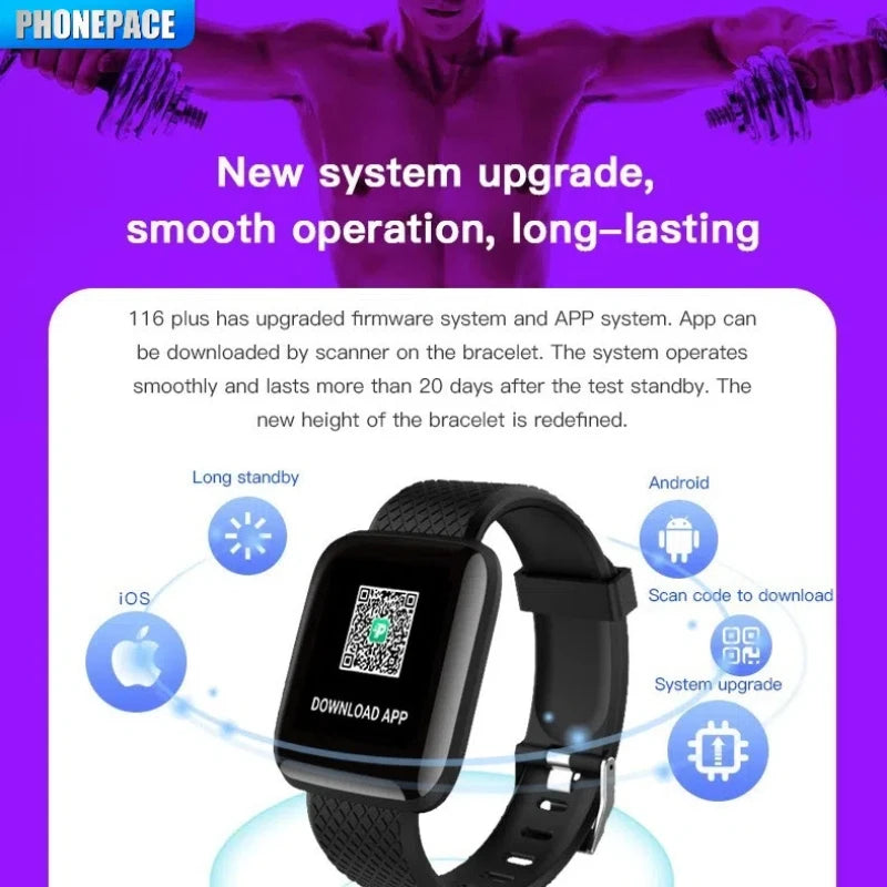 Smart Fitness Tracker Watch with Health & Step Monitor