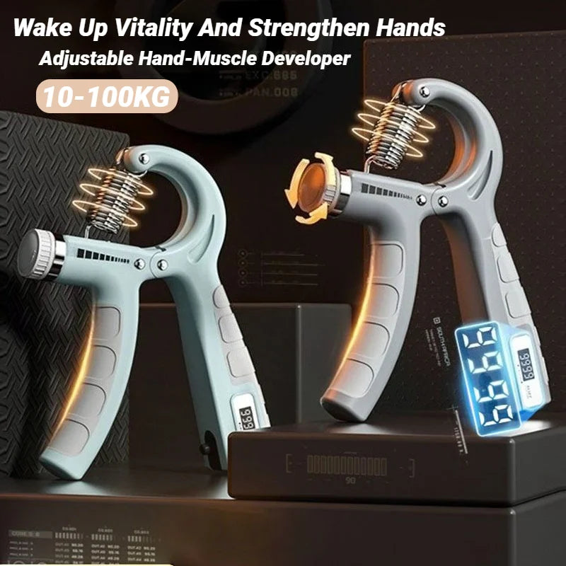 Adjustable Hand Grip Strengthener with Counter (10–100Kg)