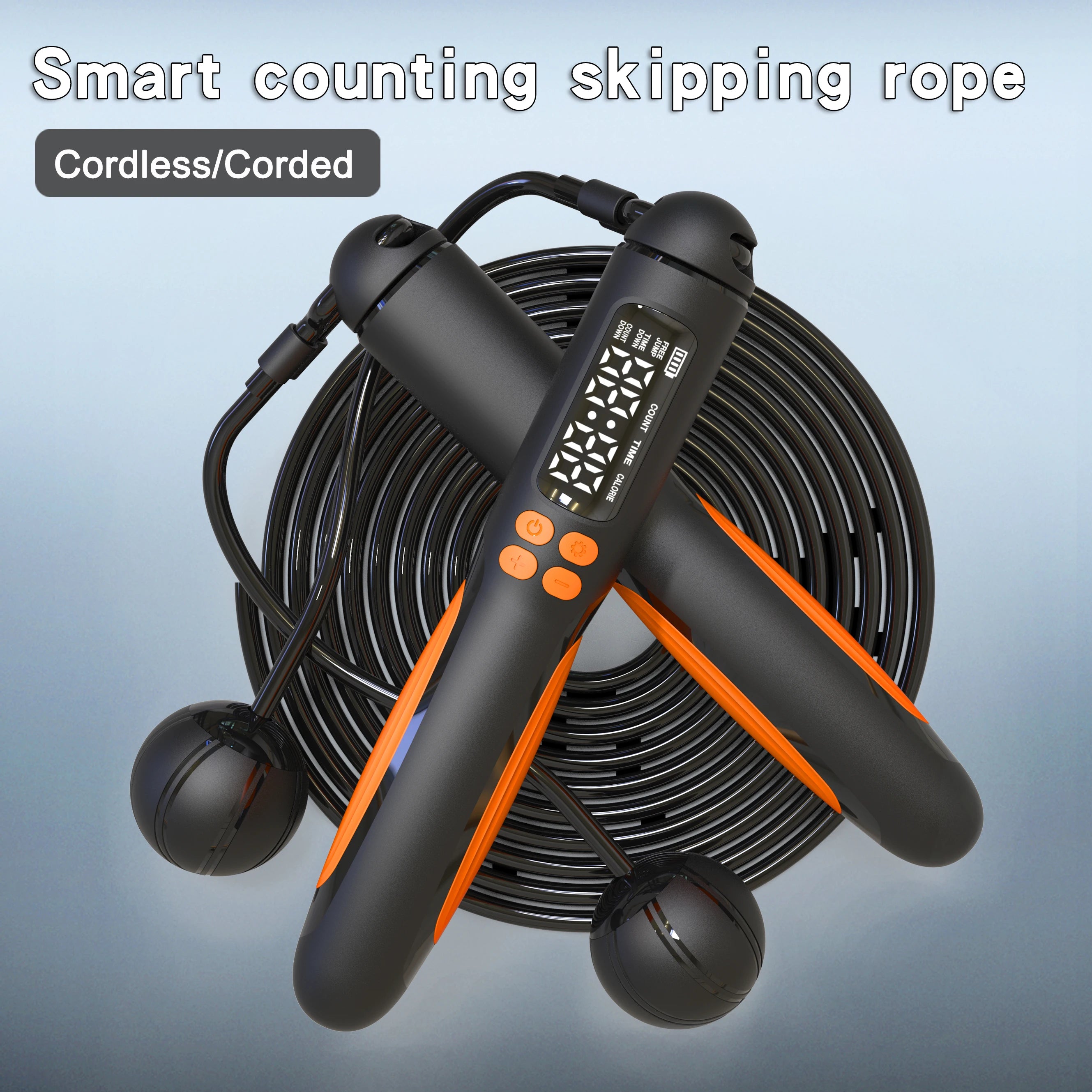 2-in-1 Smart Jump Rope with Digital Counter & Rechargeable Battery