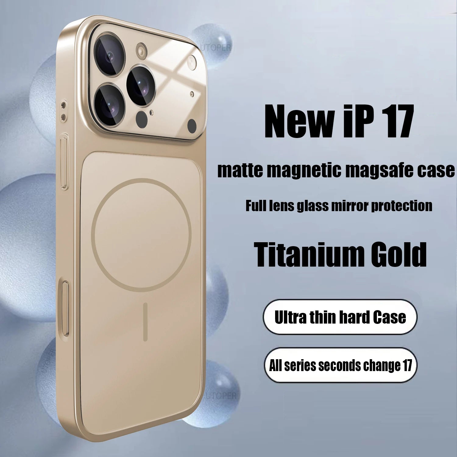 Iphone 17 MagSafe Magnetic Glass Case