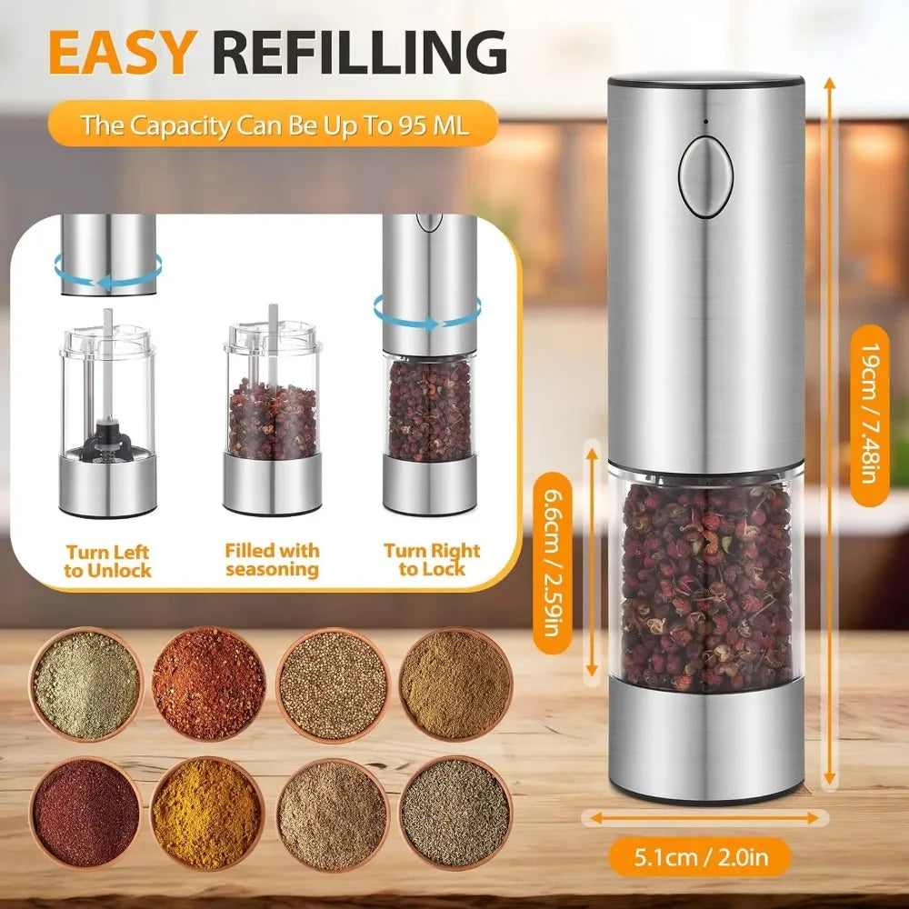 USB Electric Salt & Pepper Grinder Set