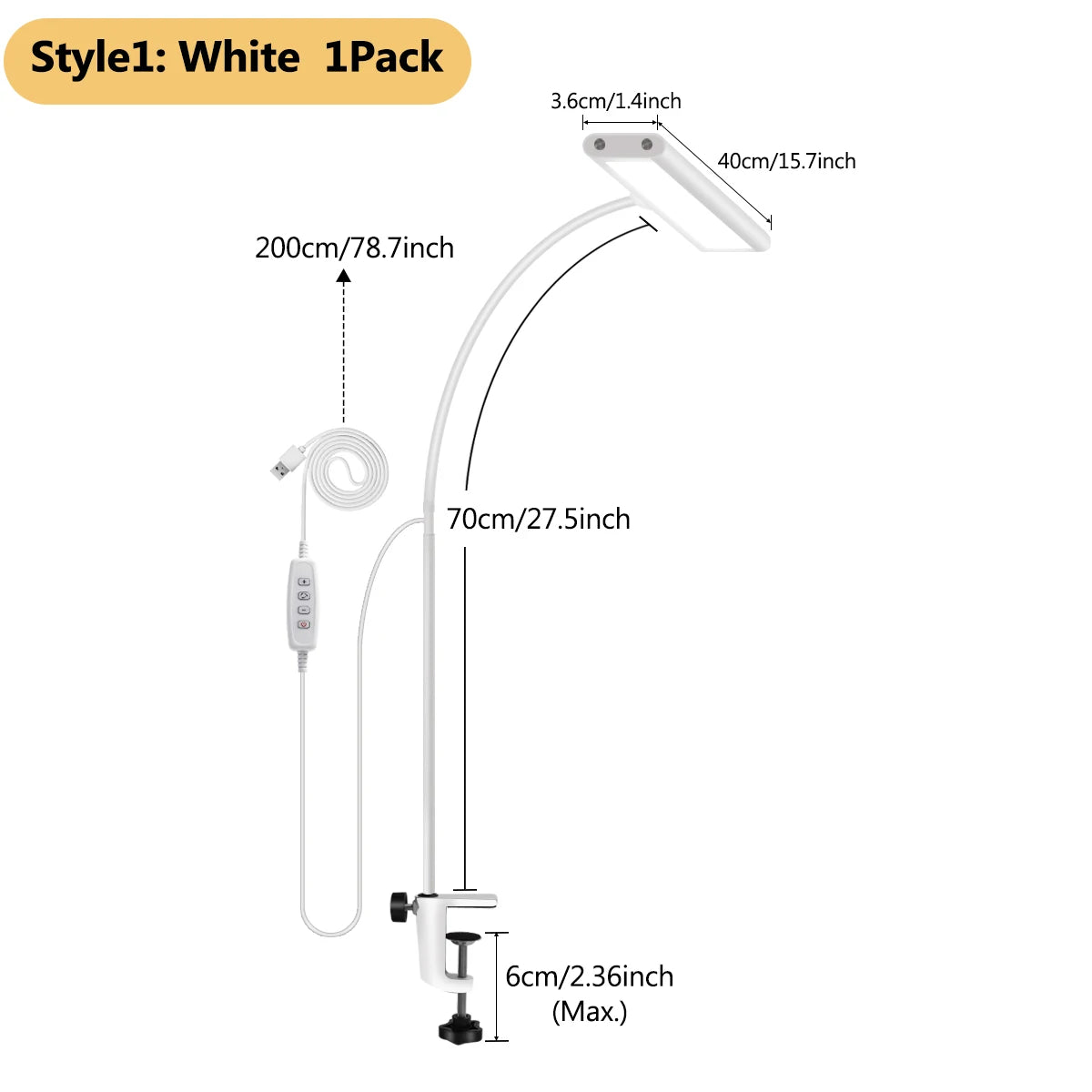 LED Desk Lamp – Eye-Caring, Adjustable, Flexible Gooseneck