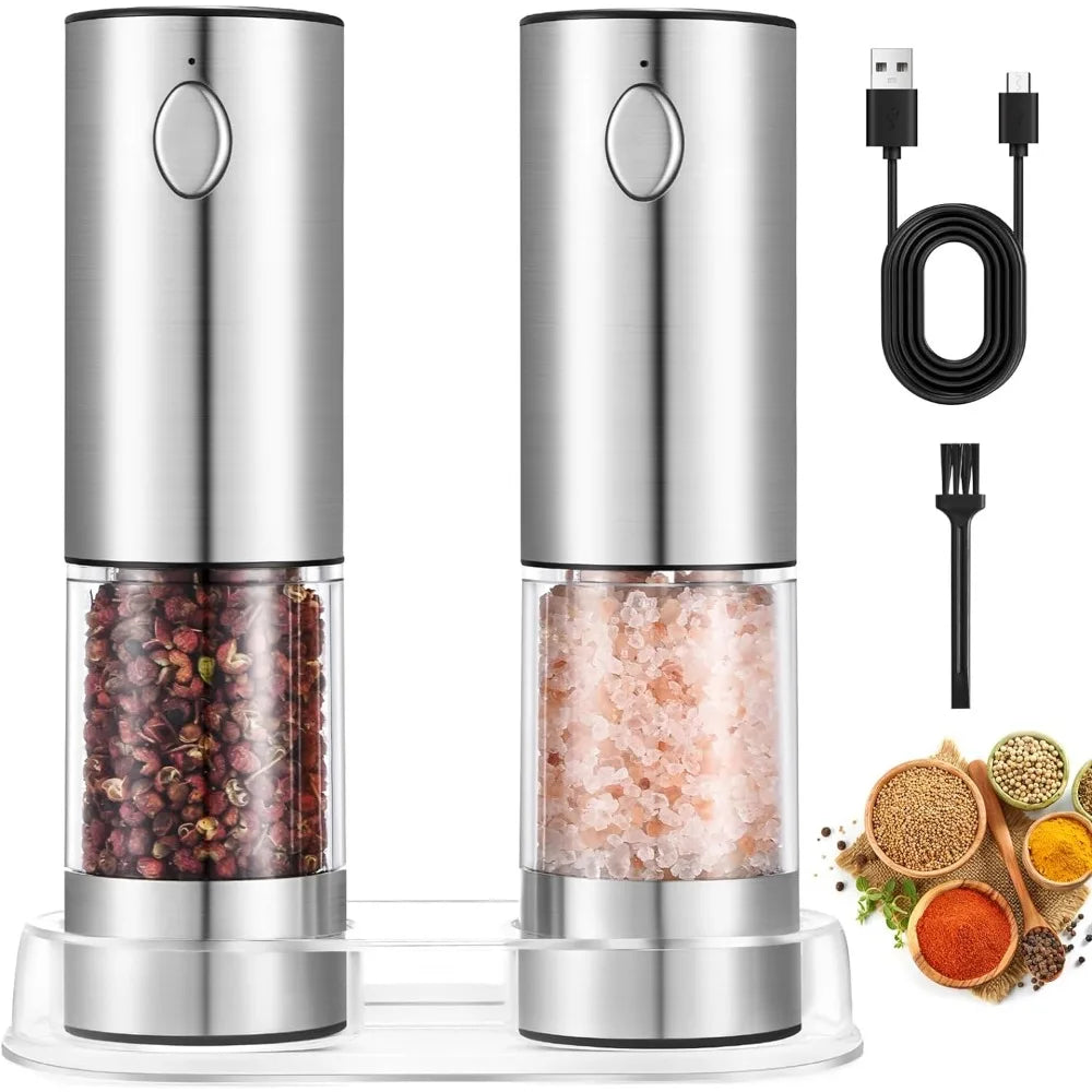 USB Electric Salt & Pepper Grinder Set