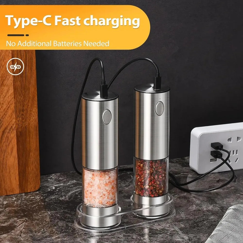 USB Electric Salt & Pepper Grinder Set