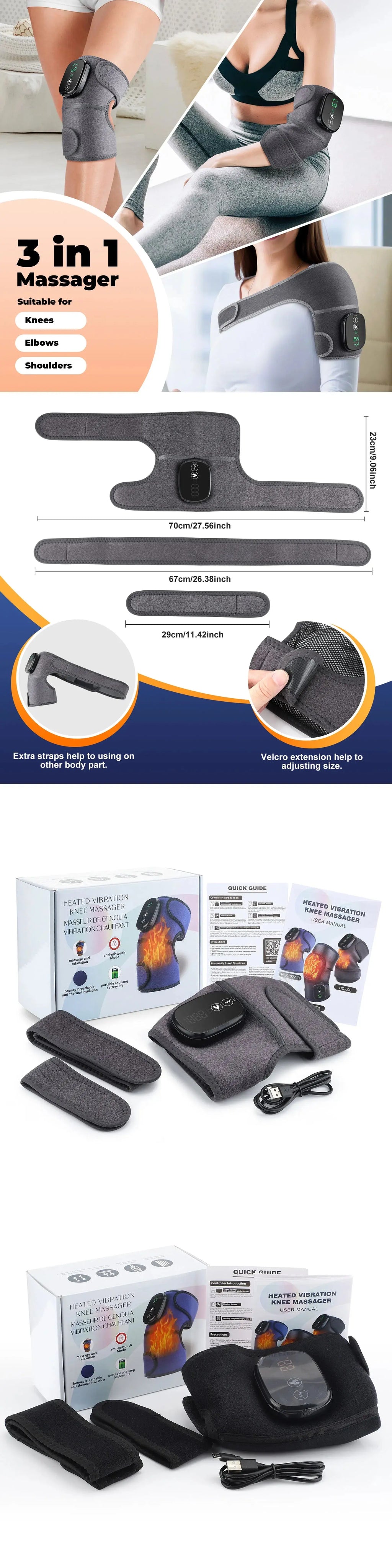 Electric Heated Massage Pad for Joint Relief