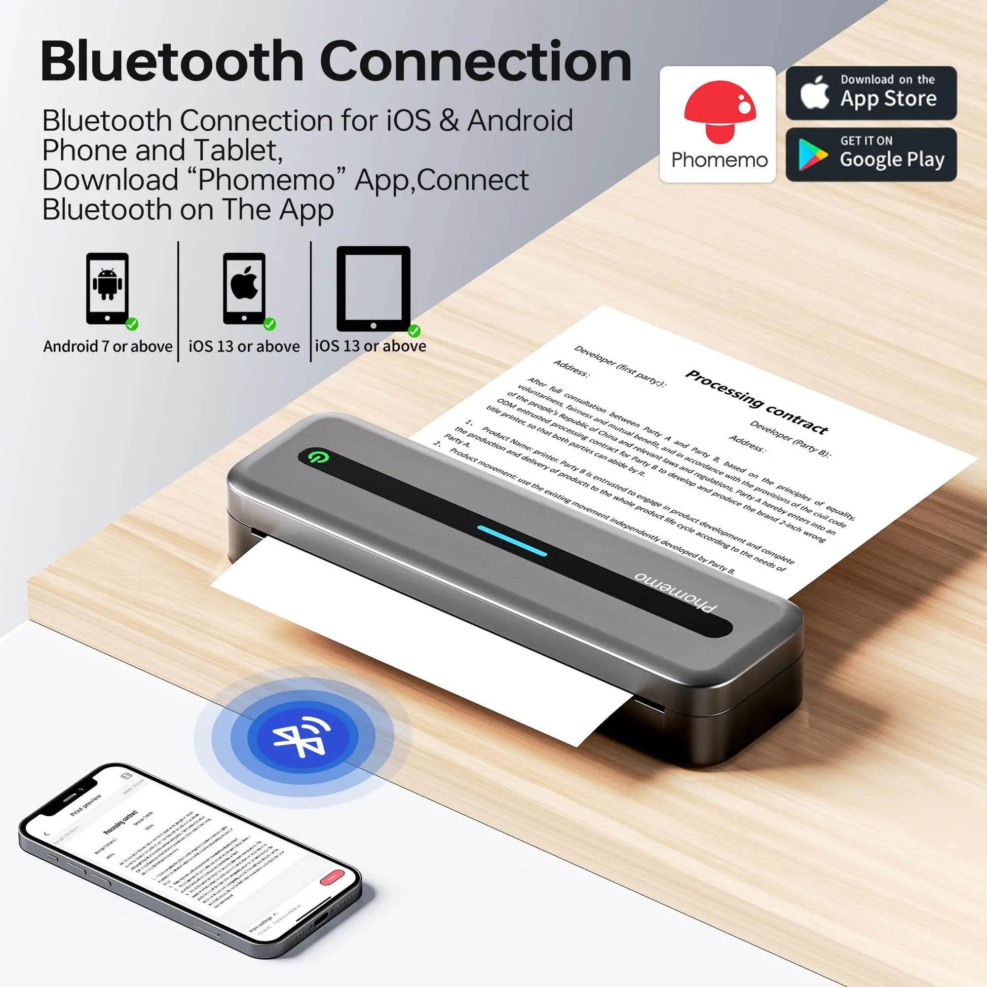 A4 Portable Wireless Printer M832 – Inkless 300DPI