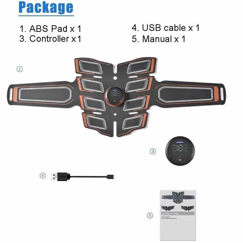 EMS Abs Muscle Stimulator Belt – Rechargeable Fitness Massager
