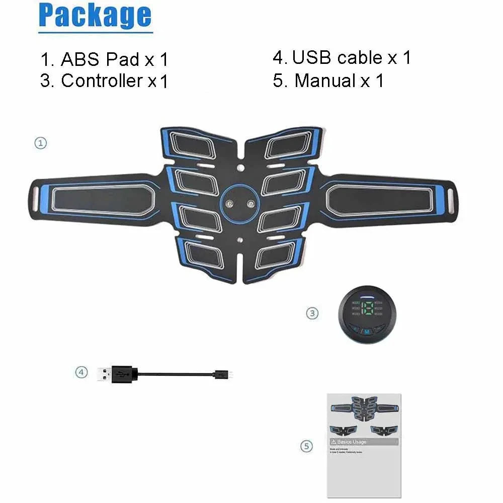 EMS Abs Muscle Stimulator Belt – Rechargeable Fitness Massager