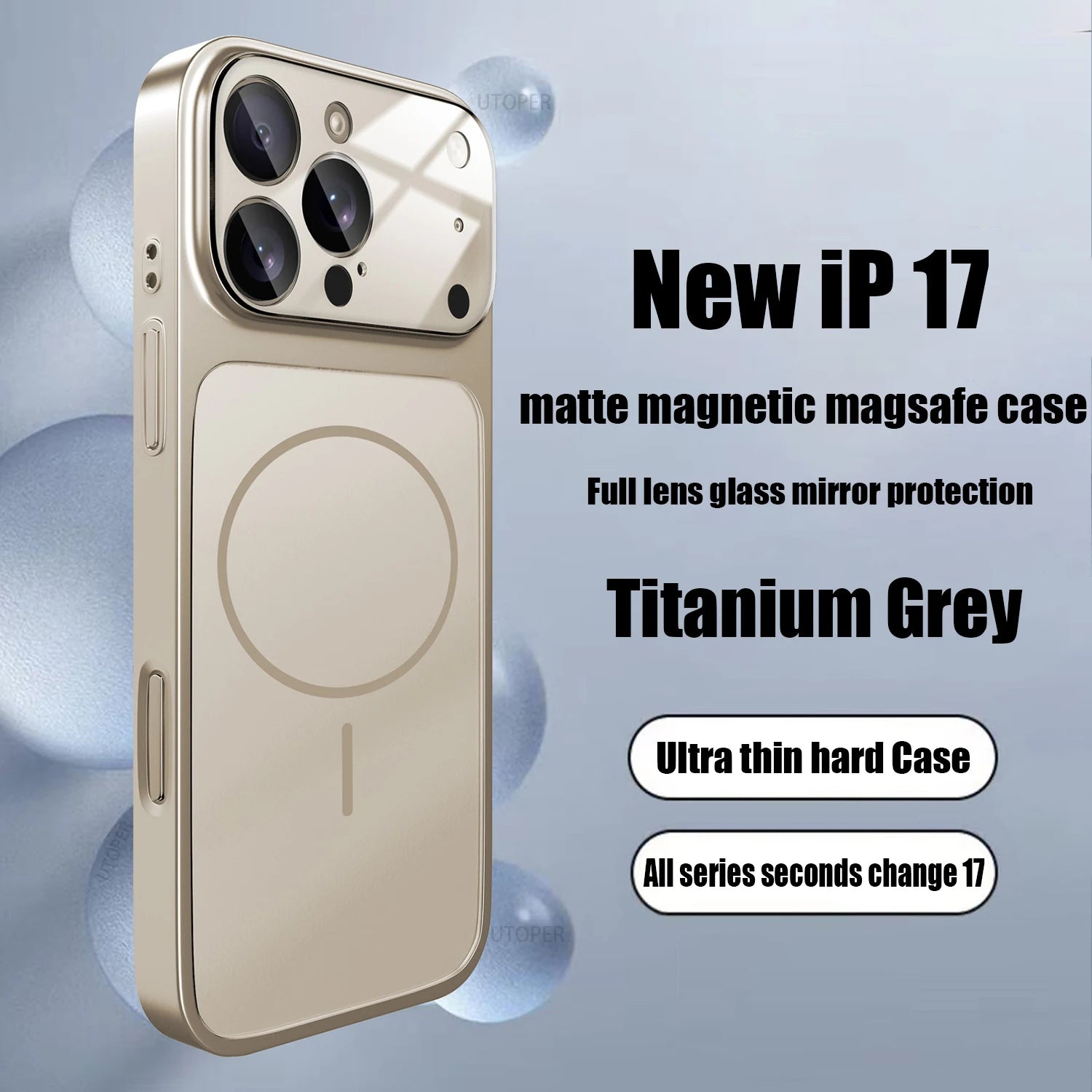 Iphone 17 MagSafe Magnetic Glass Case