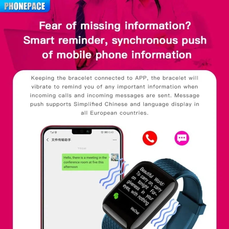 Smart Fitness Tracker Watch with Health & Step Monitor
