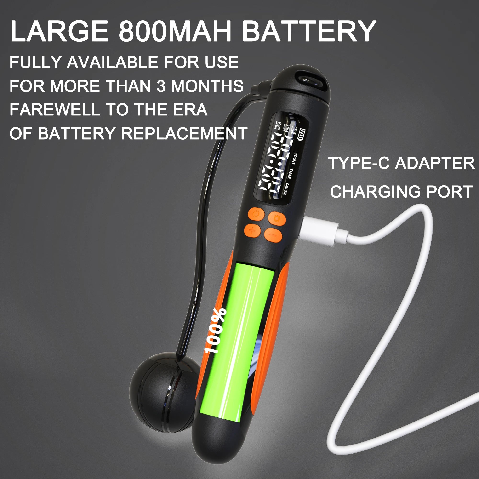 2-in-1 Smart Jump Rope with Digital Counter & Rechargeable Battery