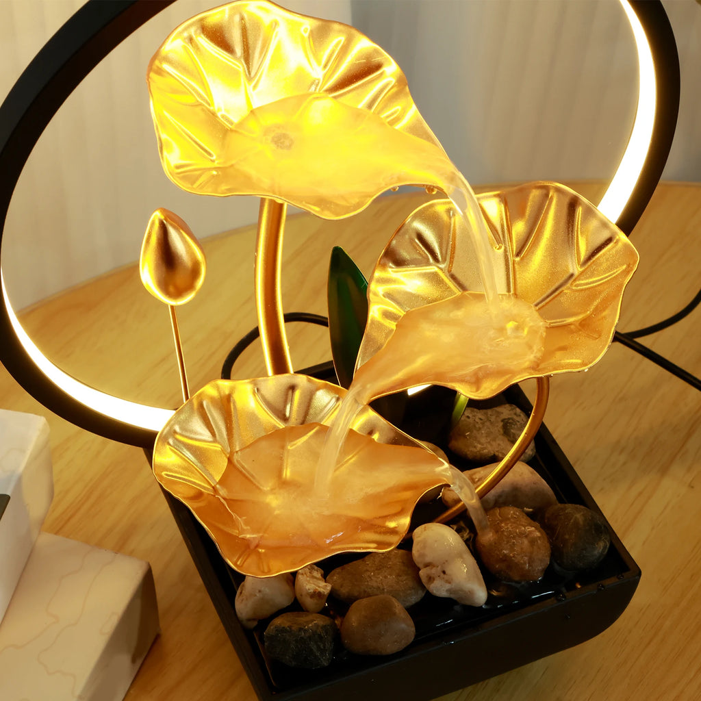 USB Tabletop Water Fountain – LED Relaxation Decor