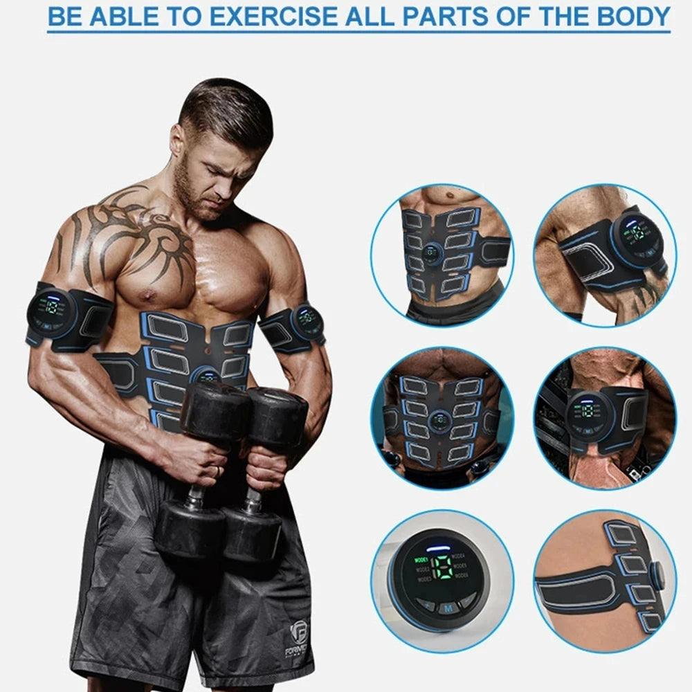 EMS Abs Muscle Stimulator Belt – Rechargeable Fitness Massager