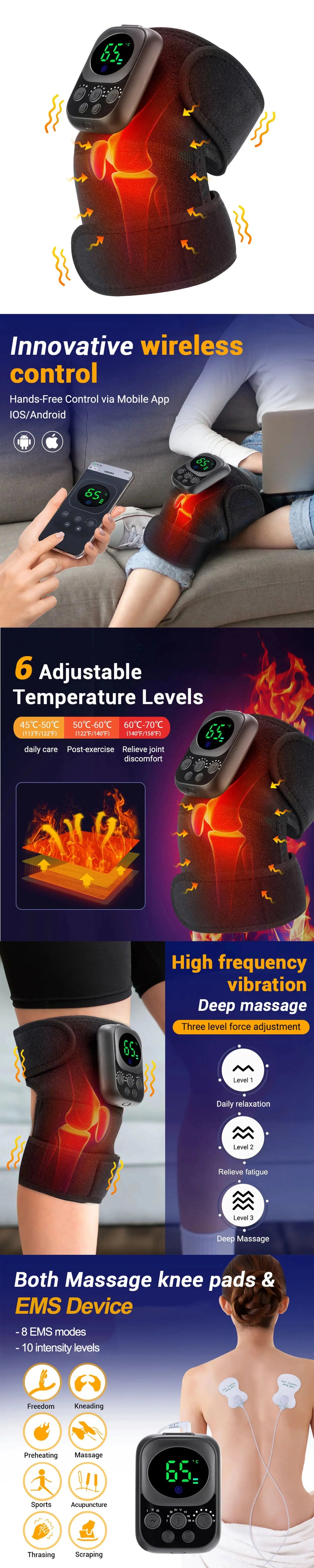 Electric Heated Massage Pad for Joint Relief