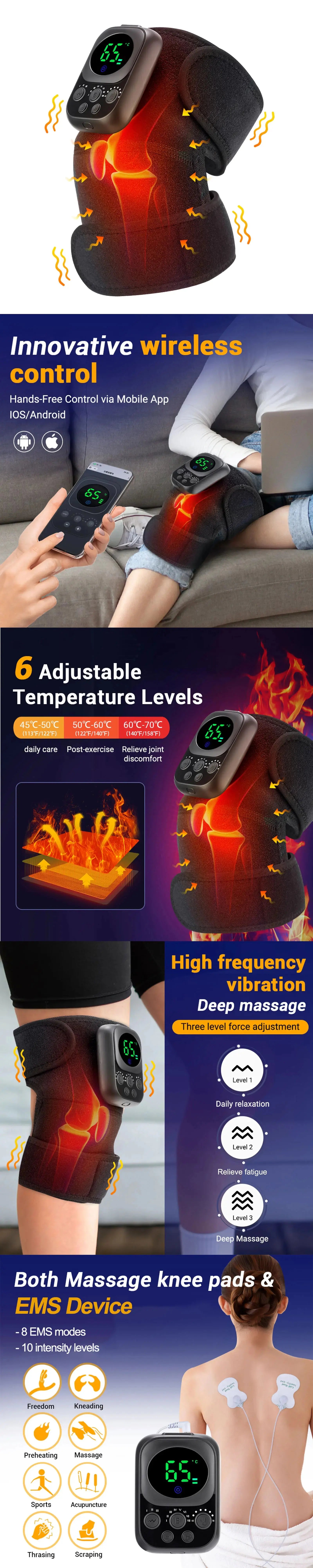 Electric Heated Massage Pad for Joint Relief