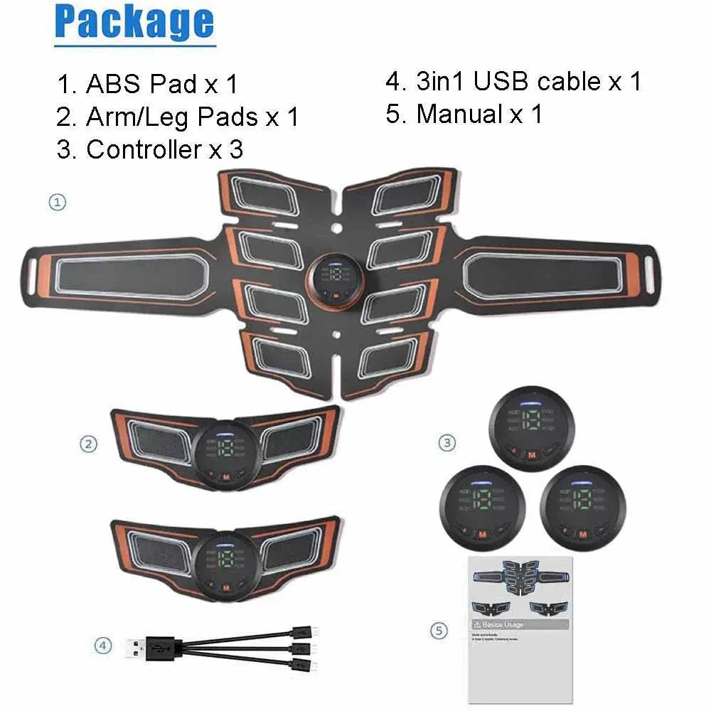 EMS Abs Muscle Stimulator Belt – Rechargeable Fitness Massager