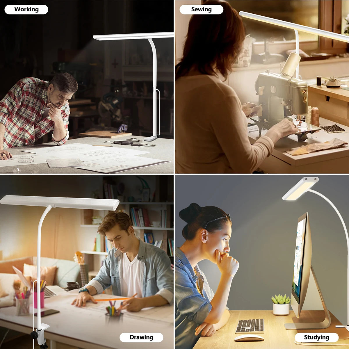 LED Desk Lamp – Eye-Caring, Adjustable, Flexible Gooseneck
