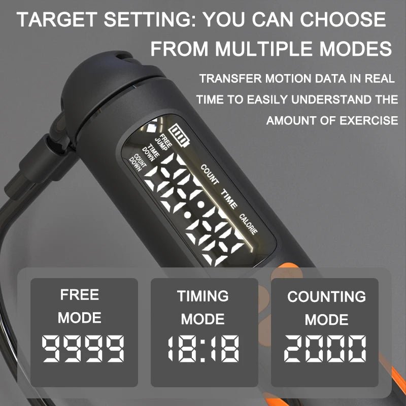 2-in-1 Smart Jump Rope with Digital Counter & Rechargeable Battery